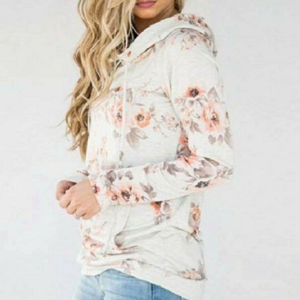 Womens Floral Hoodie XL